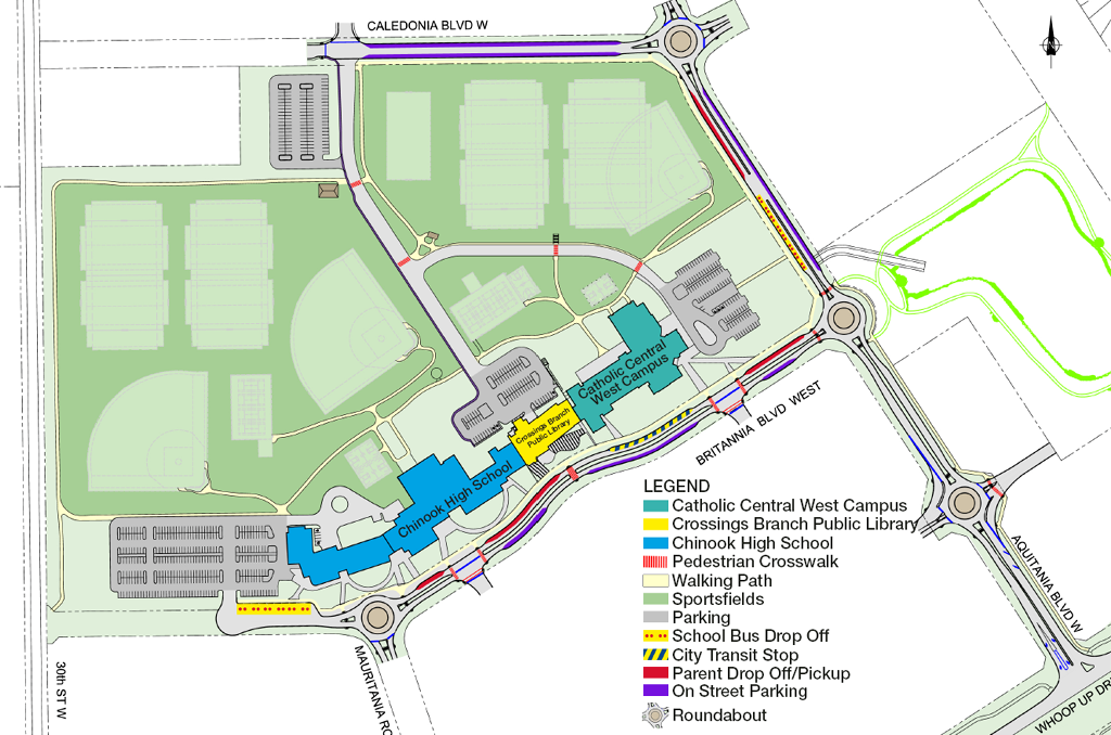 Campus west parking driving map
